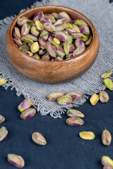 delicious salted green pistachios without shells