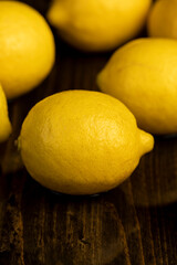 ripe lemon on a black background