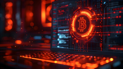 Flat 3D Icon of Cryptojacking: Hijacking Computer Resources for Monitoring and Security Measures   Photo Realistic Concept Highlighting the Threat of Cryptojacking