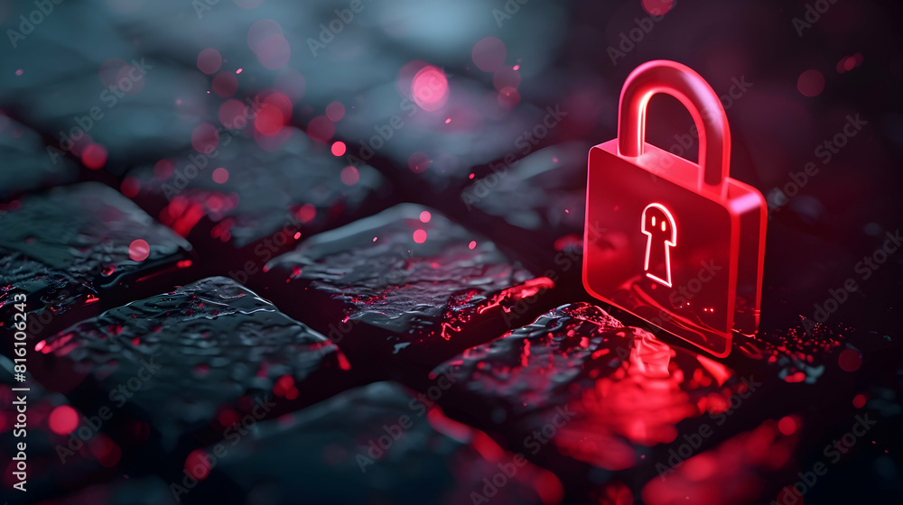 Poster data breach icon leaking sensitive information concept 3d illustration of data breach representing i
