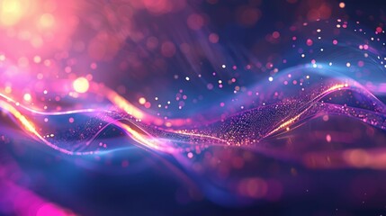 abstract futuristic background with gold PINK blue glowing neon moving high speed wave lines and bokeh lights. Data transfer concept Fantastic wallpaper hyper realistic 