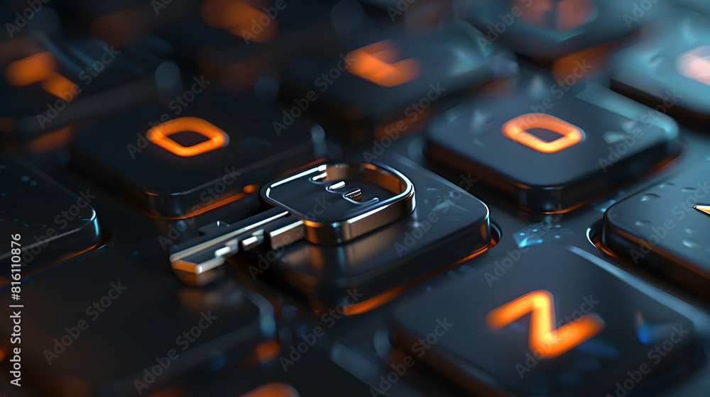 Poster keylogger icon capturing keystrokes: illustrating data security risks and importance of protecting i