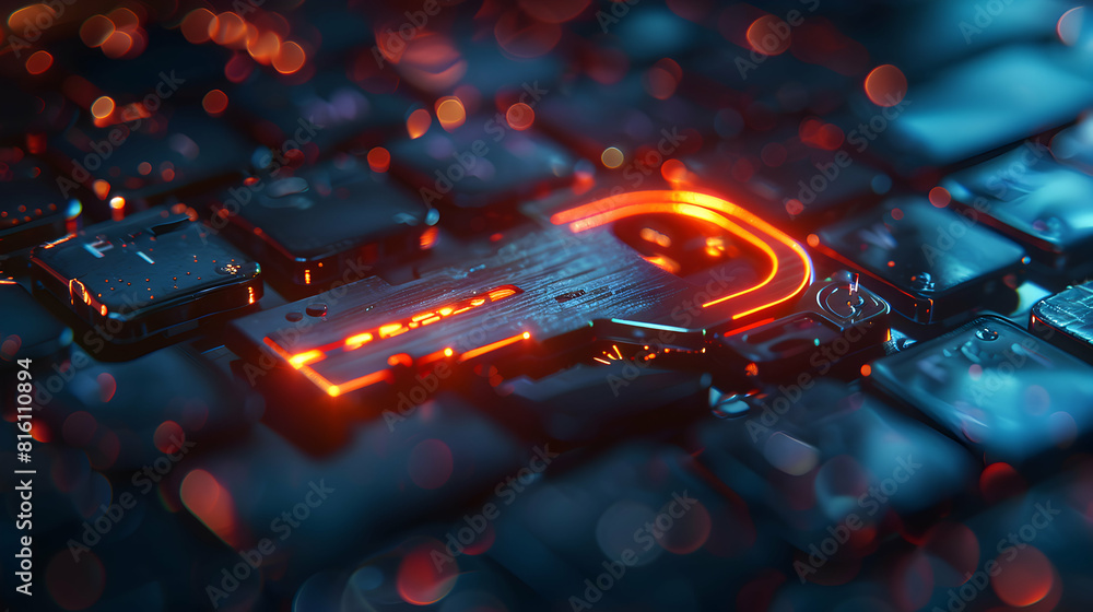 Poster photo realistic flat 3d icon illustrating the dangers of keyloggers capturing keystrokes importance 