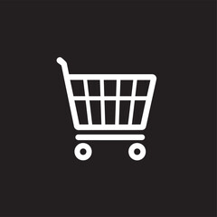 a simple black and white flat icon for an abandoned cart for e-commerce
