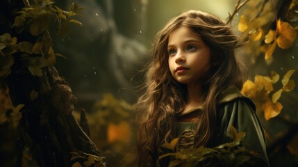 portrait of a girl in the forest