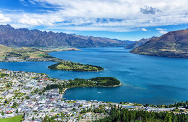 Fototapeta na wymiar Town Queenstown, Lake Wakatipu, Otago, South Island, New Zealand, Oceania.