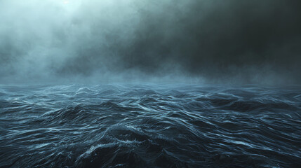 Dark and stormy sea, turbulence and overwhelming feelings, copyspace