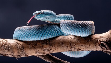 Obraz premium Cobalt Camouflage: Blue Viper in Shadow