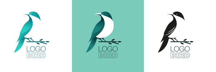 Isolated icon bird stylized logo, symbol or mark