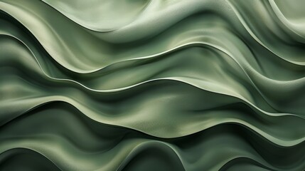 Obraz premium 3d Intricate Curved Strokes on Olive Background with Fine Grain