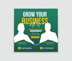 webinar business for social media post template. Perfect for business webinar, marketing webinar. online marketing promotion banner. Editable web Banner Post Template.