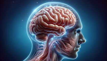 Obraz premium 3d rendered illustration of a brain,human brain anatomy