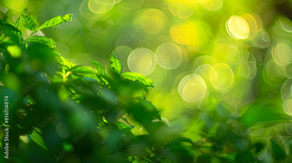 Poster background green blur beautiful is the bokeh effect nature color look attractive : generative ai