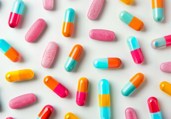 Colorful medicine pills