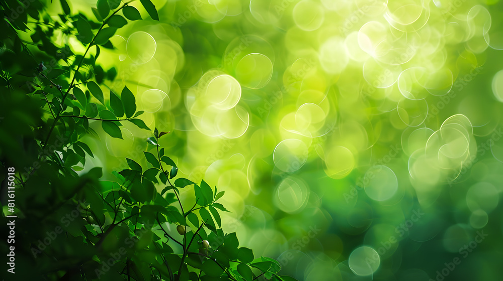 Poster background green blur beautiful is the bokeh effect nature color look attractive : generative ai