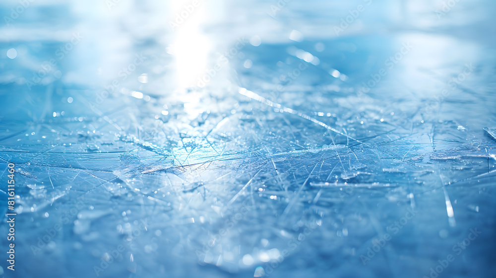 Poster ice texture on a skating rink : generative ai