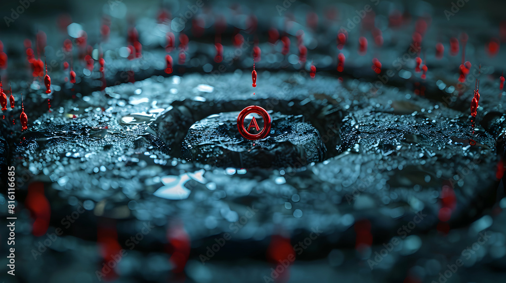 Poster flat 3d icon: watering hole attack targeting specific groups highlighting risks and security measure