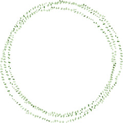 Greenery watercolor wreath. Foliage frame. Watercolor decoration for you design.