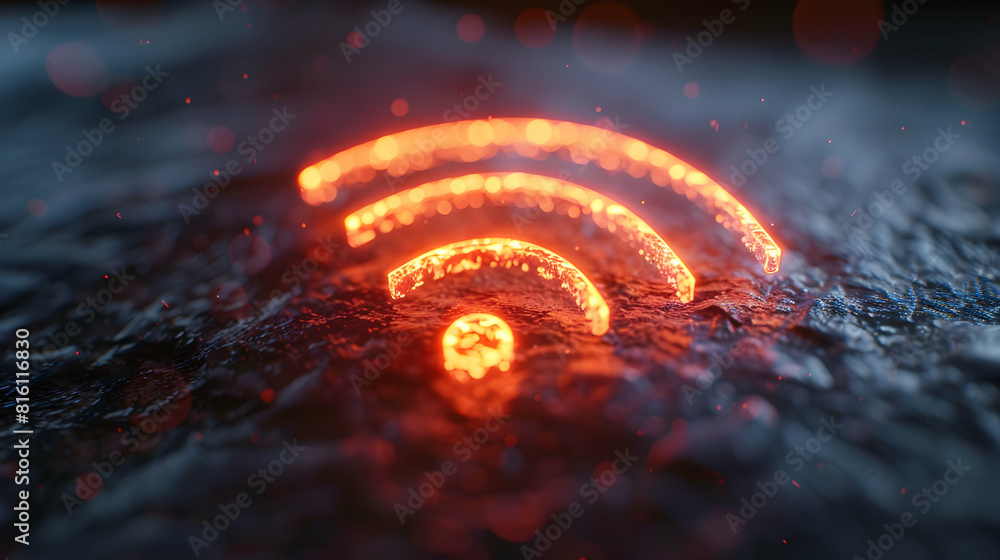 Poster flat 3d wi fi attack icon: illustrating risks of compromised wireless networks importance of secure 