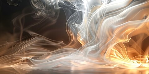 Naklejka premium Comparing health effects of ecigarettes and traditional cigarettes through swirling smoke. Concept Health Effects, E-cigarettes, Traditional Cigarettes, Smoke Comparison, Research Study