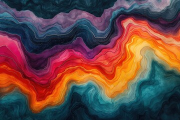 Fototapeta premium Neon Nature: Vibrant Wood Grain Art