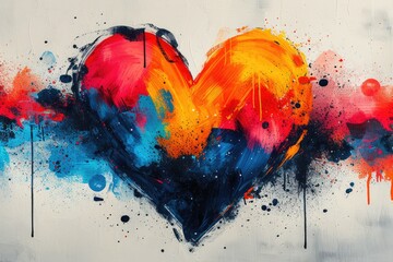 Heart on Fire: Pop Art Inspired Explosion