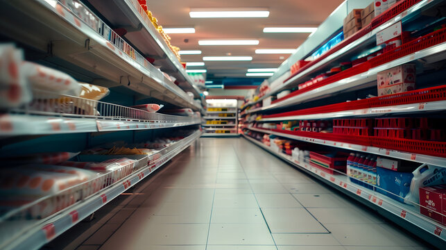 Supermarkets in countries such as Spain Italy United States or Australia are running out of basic supplies on the shelves as toilet paper food Chicken  pasta rice sugar due to Coronavi : Generative AI