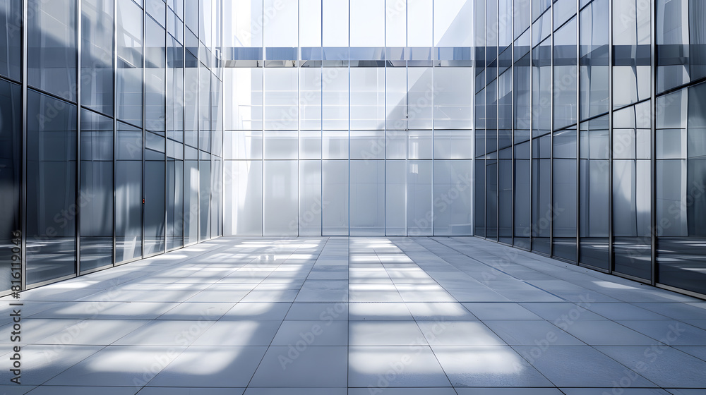 Poster empty square front of modern architectures : generative ai