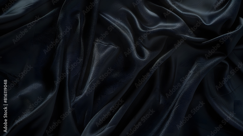 Leinwandbilder dark background black fabric texture with empty space : Generative AI