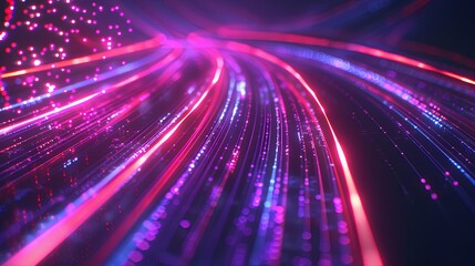 Fototapeta premium Neon Speed Effect: Captivating Glow with 3D Render Technology