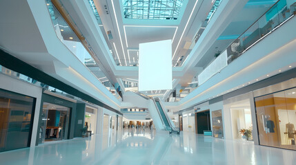 Obraz premium blank white billboard indoor in shopping center : Generative AI