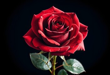 Fototapeta premium Close up view of flower rose from top concept