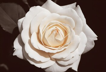 Close up view of flower rose from top concept