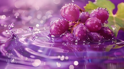 Obraz premium A close-up image of vibrant coconuts floating in brown, glossy liquid with a few bubble around them. The scene is highly reflective with light sparkles and water ripples, giving a surreal and dreamy