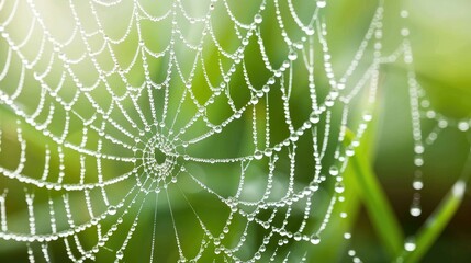 Dew on a spider s web