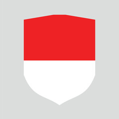 Indonesia Flag in Shield Shape Frame