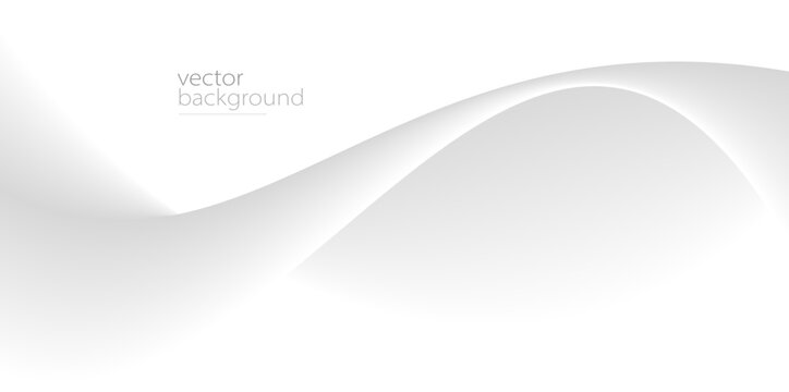 Flowing grey curve shape with soft gradient vector abstract background, relaxing and tranquil art, ease and tranquil image.