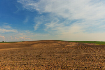 Beautiful rolling spring landscape of Moravian Tuscany in the Czech Republic in Europe.