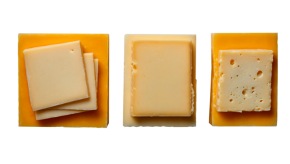 cheese slices isolated