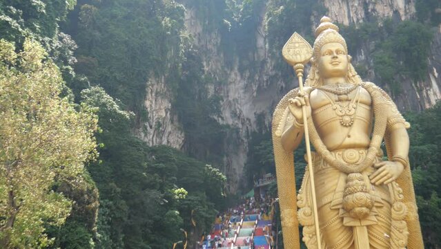 Murugan, Hindu god of War at Batu caves, Kuala Lumpur, Malaysia