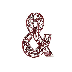 3D number & construction font with industrial iron