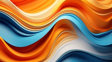 Created of an abstract image of blue and orange waves