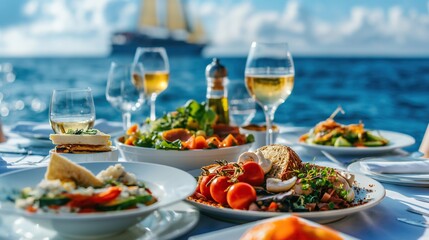 romantic lunch on a yacht