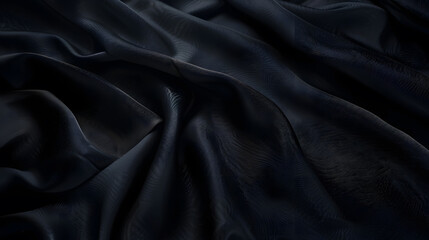 Fototapeta premium dark background black fabric texture with empty space : Generative AI