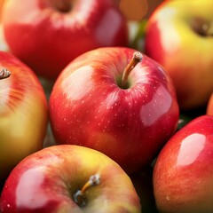 신선한 사과, 초점이 맞지 않는 단색 배경, 클로즈업