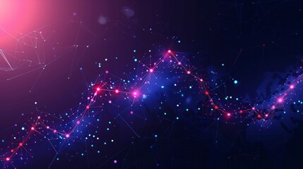 Graph of business growth strategy ideas. Low poly wireframe style design with points of connection. Modern illustration. hyper realistic 