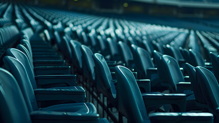 Fototapeta premium Empty seats at American football stadium : Generative AI