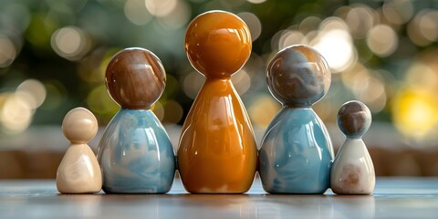 Legal adoption process represented by family figurines in family court. Concept Family Court, Adoption Process, Legal Procedure, Family Figurines, Representation