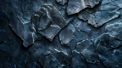 Close up of a freezing, electric blue bedrock texture with dark metal pattern
