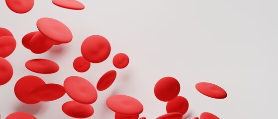 red blood cell anti-body in vein of human 3d illustration rendering, healthcare and medical for Hemoglobin bloodstream